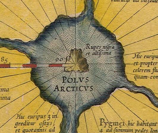 Carte extrait : Le Polus Arcticus de Mercator