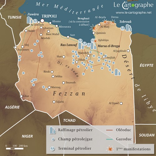 Carte : La Libye important producteur de pétrole