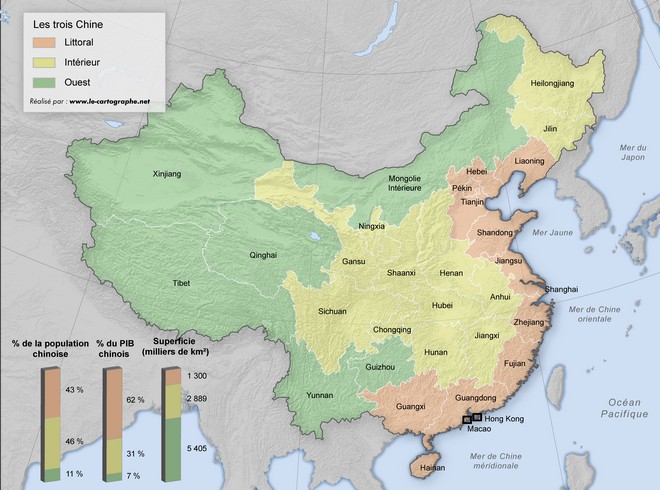 Carte - Les trois Chine :