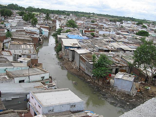 Le slum de Indiramma Nagar à Hyderabad, Inde