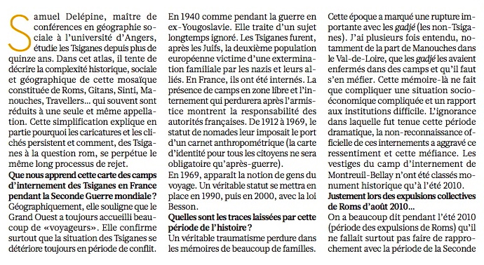 Entretien de Samuel Delépine dans Libération