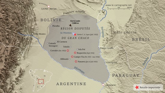 Carte : La guerre du Chaco (1932 - 1935)