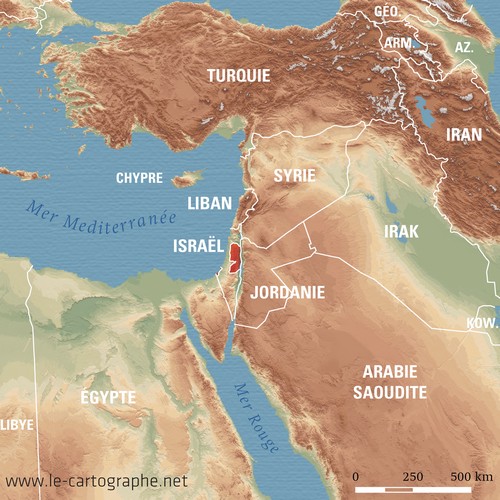 Carte : La Palestine et son environnement régional