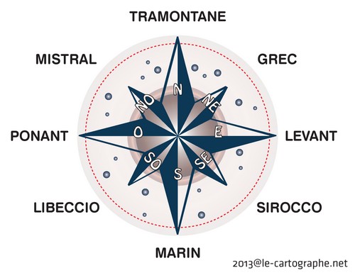 Image : La rose des vents "méditerranéenne"