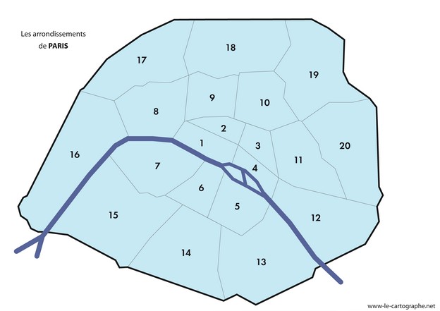 Carte : les arrondissements de Paris