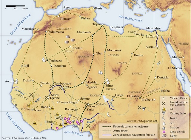 Carte - Le commerce transsaharien