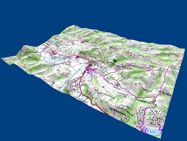 Carte : Carte topo au 1:25 000 de l'IGN drapé sur un MNT