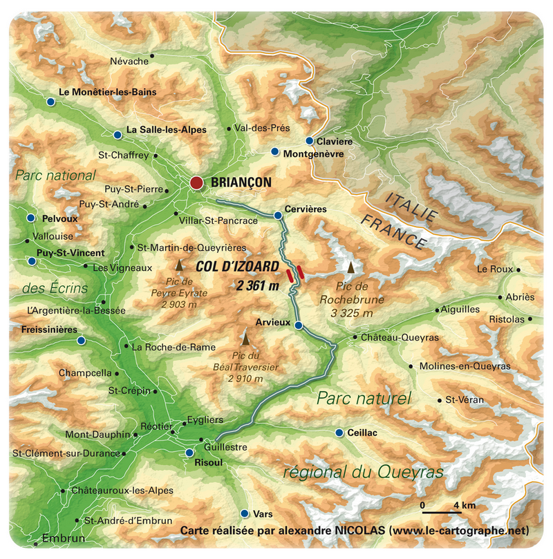 Carte : Le col d'Izoard