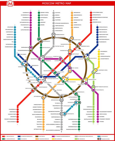 Carte : Plan du métro de Moscou (Russie)