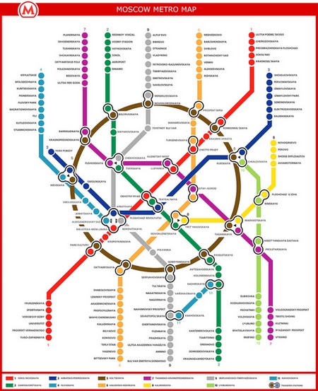 Carte : Plan du métro de Moscou (Russie)