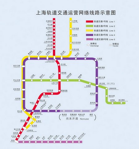 Carte : Plan du métro de Shanghai (Chine)