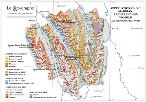 Carte : l'appellation A.O.C. Madiran