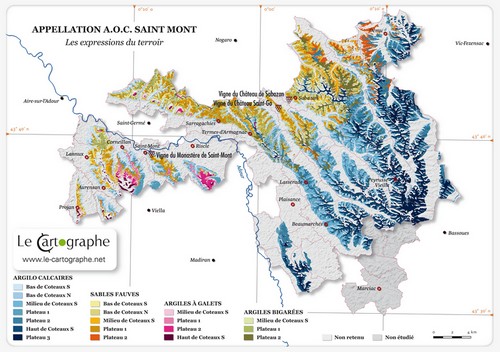 Carte : l'appellation A.O.C. Saint Mont