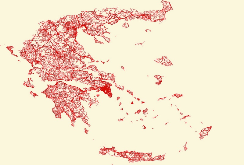 Carte : Le réseau routier grec
