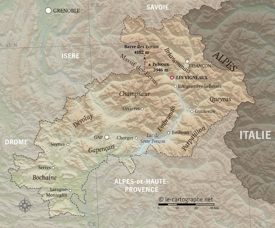 Carte : Les Vigneaux, un village des Hautes-Alpes (05)