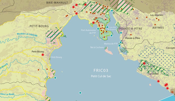 Carte : La masse d'eau côtière "Petit Cul de Sac"