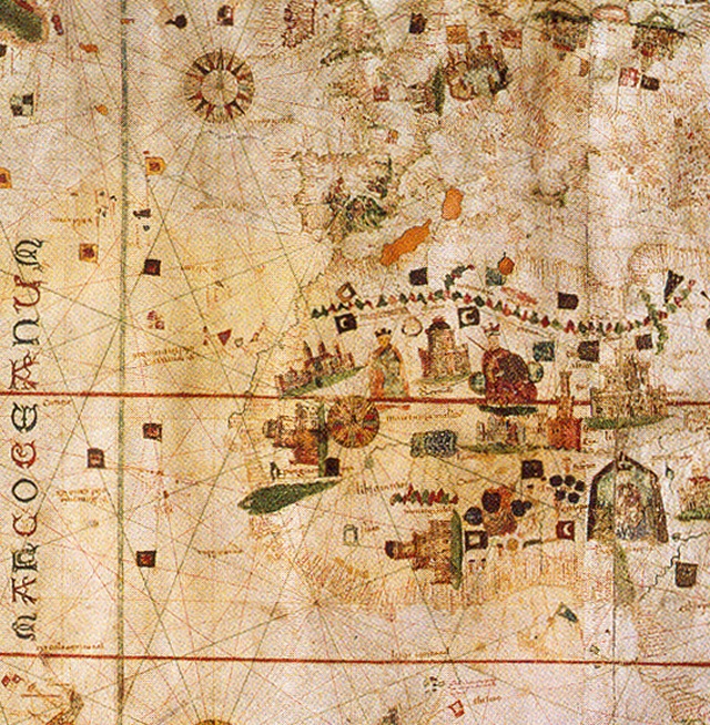Fragment du portulan de Juan de la Cosa (1500)