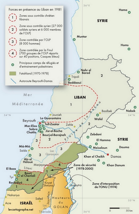 Carte : Syrie, LIban - 1970-1981
