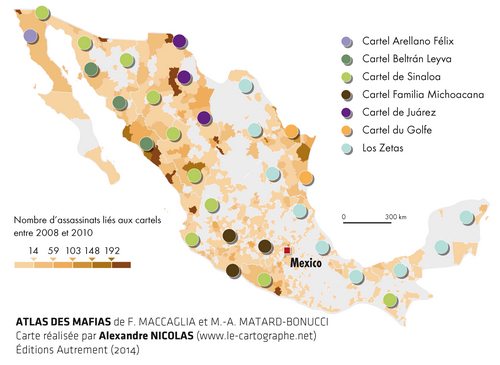 Carte : La violence liée au trafic de drogue au Mexique