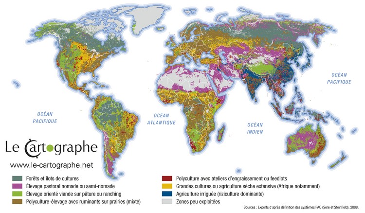  Carte : Les grands systèmes d'élevage dans l'agriculture mondiale