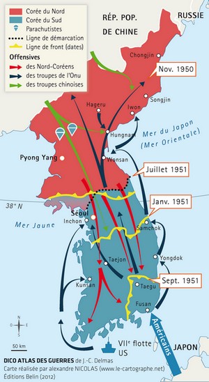 Carte : La Guerre de Corée
