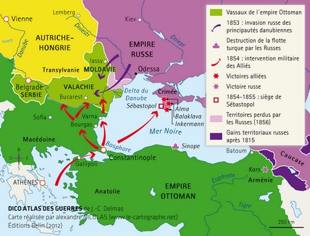 Carte : La guerre de Crimée