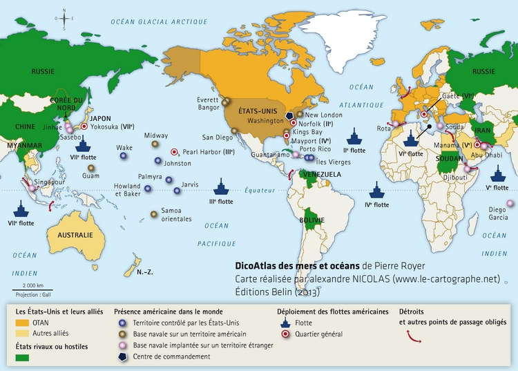 cartes des mers et océans