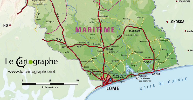 Carte topographique du Togo [Extrait]