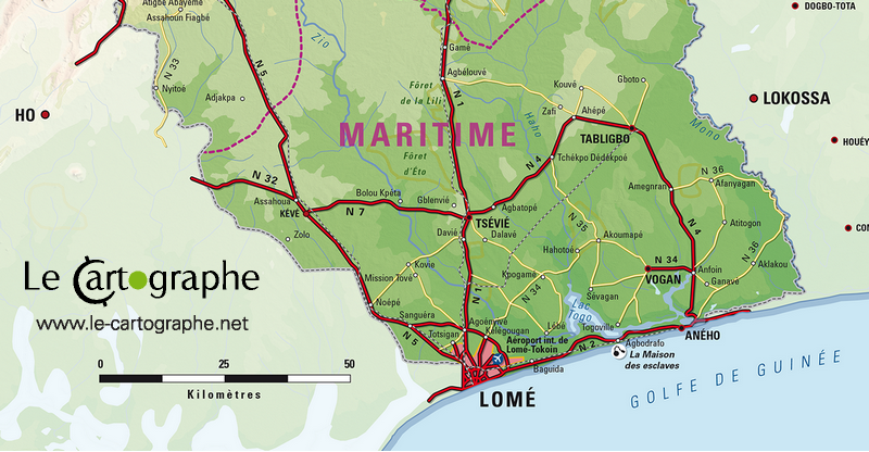 Carte Du Togo Avec Villes Et Villages